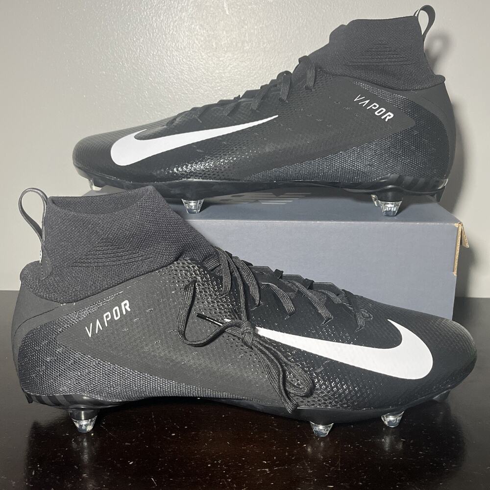Nike Vapor Black Cleats with White Swoosh